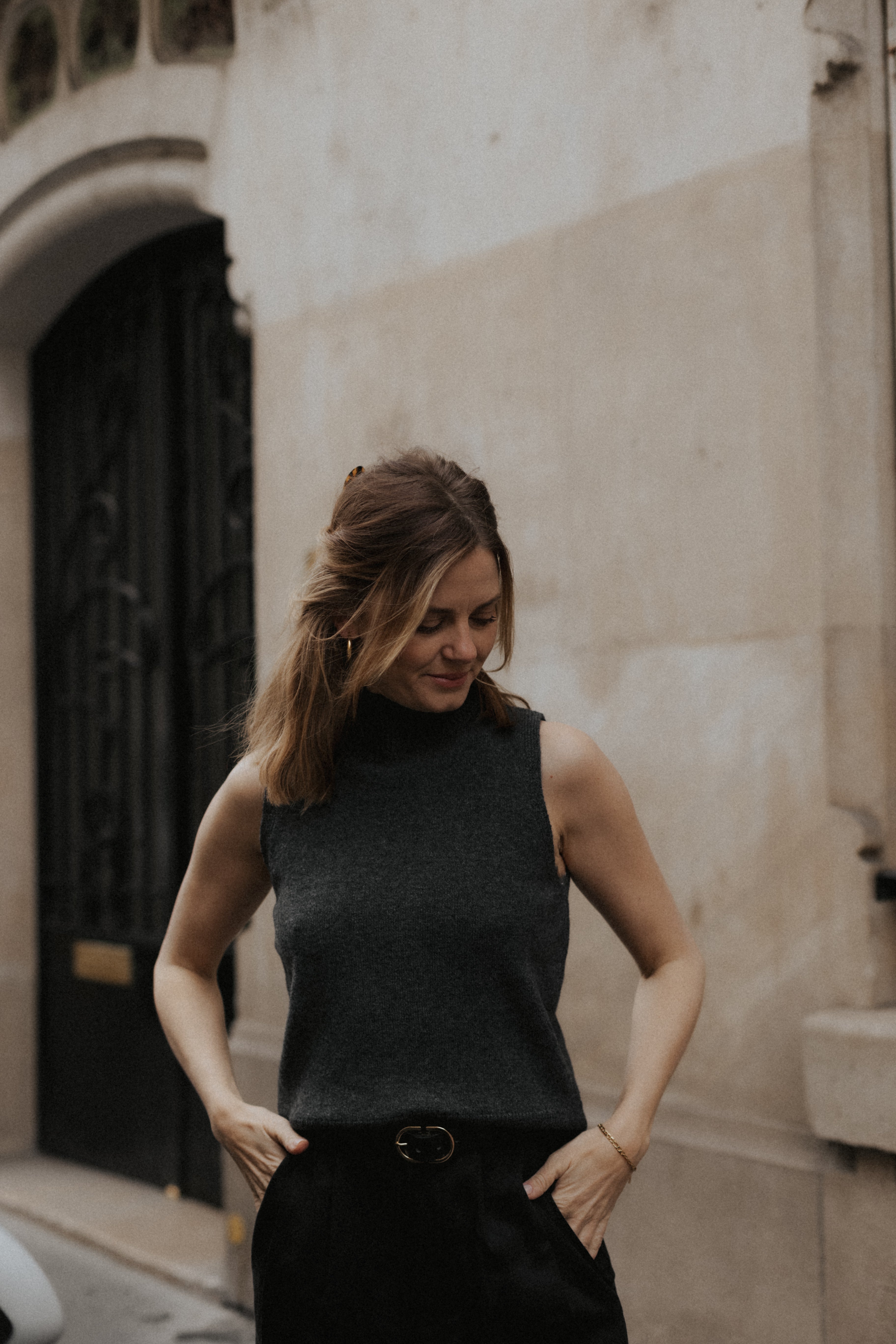 MOCK NECK TANK CASHMERE