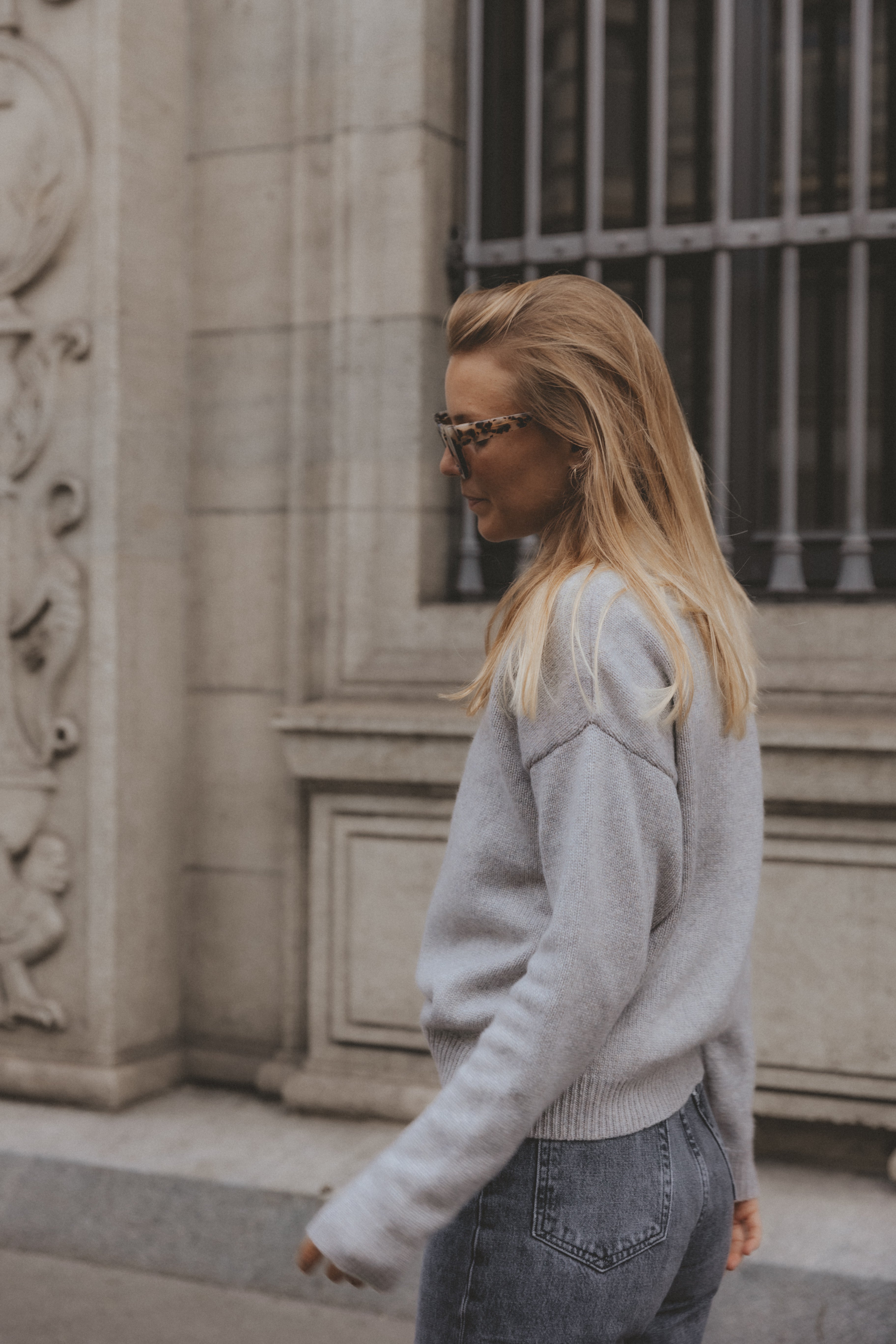 CREWNECK SWEATER CASHMERE/SILK GREY