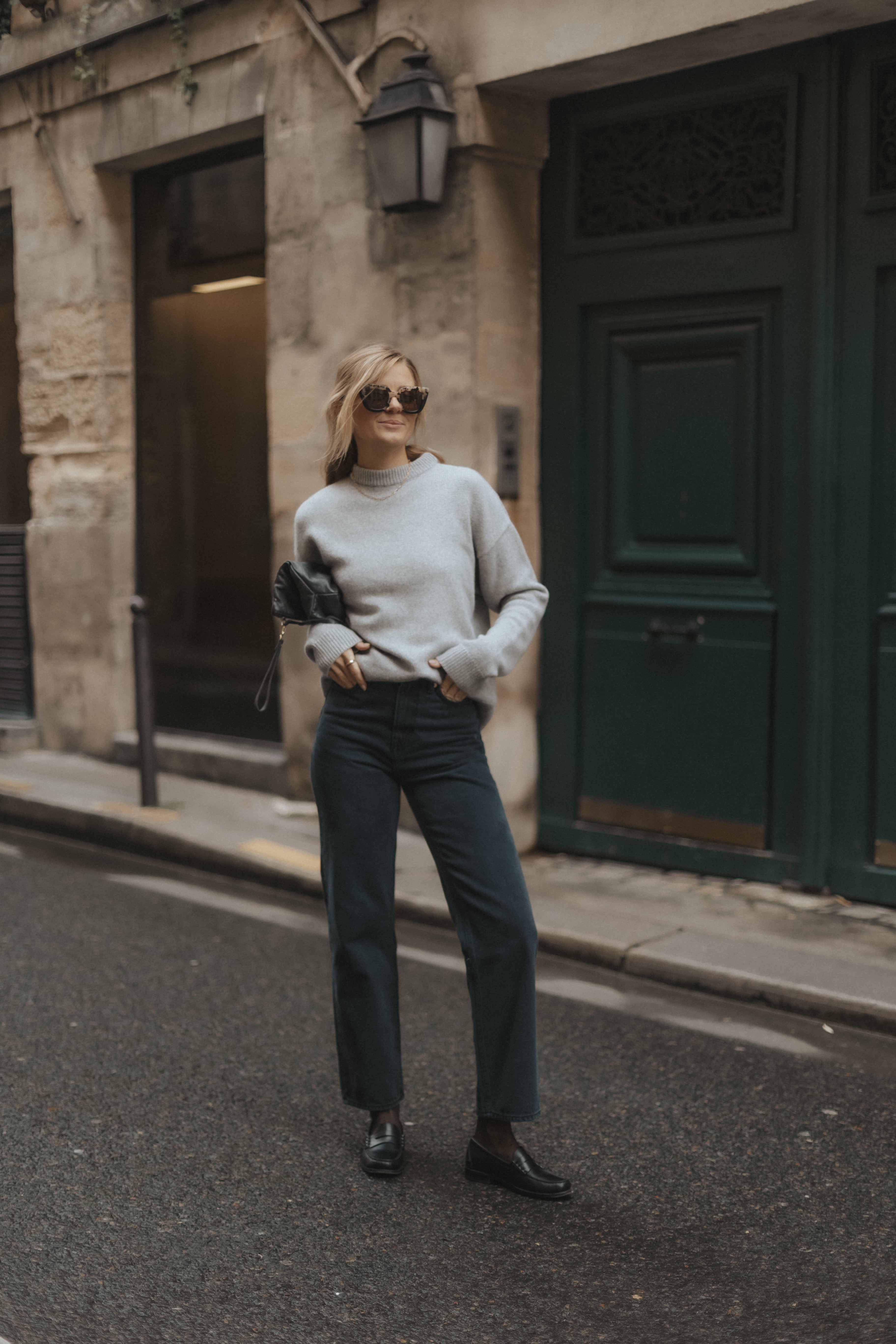 CREWNECK SWEATER CASHMERE/SILK GREY