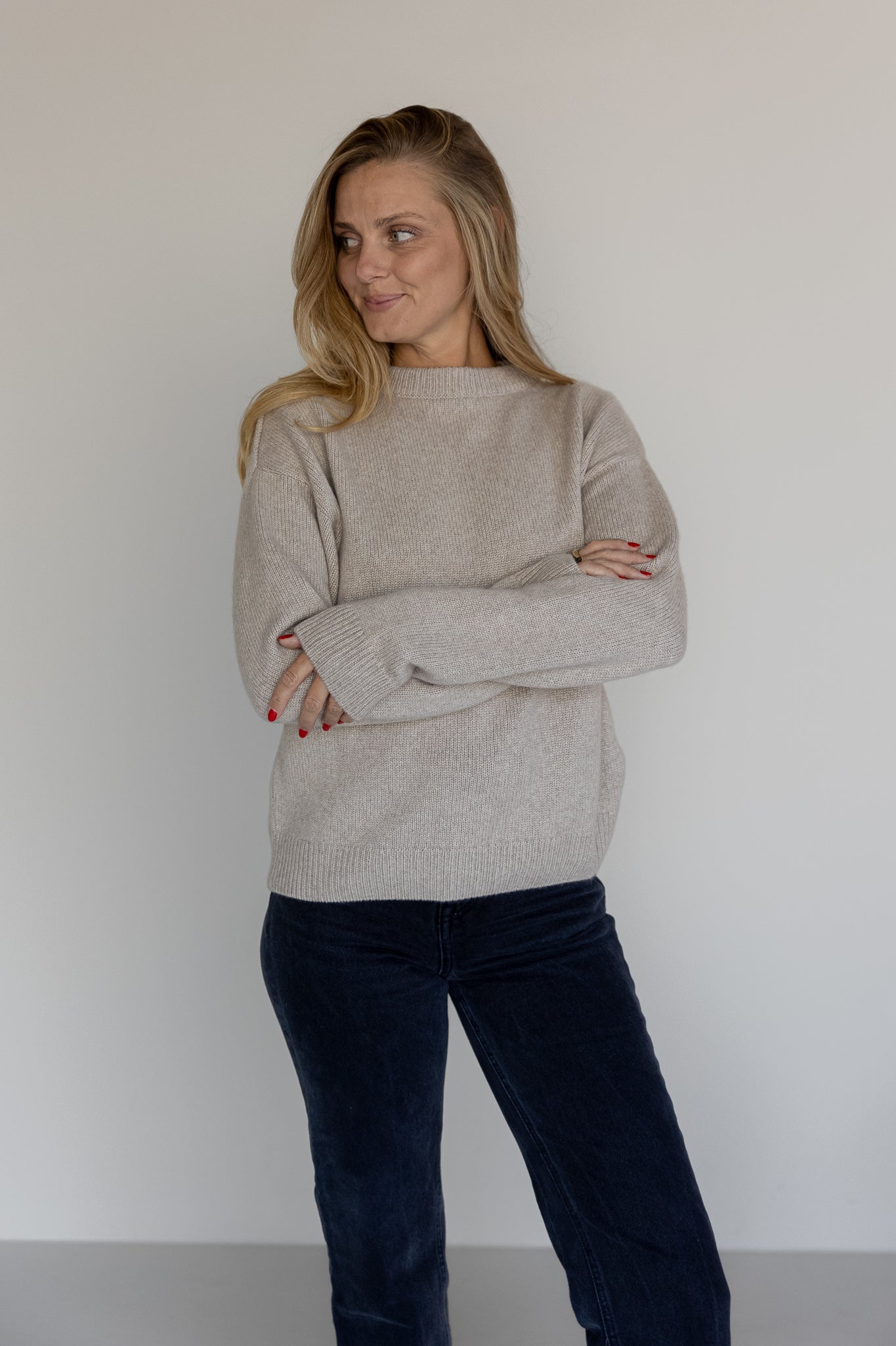 CREWNECK SWEATER CASHMERE/SILK BROWN