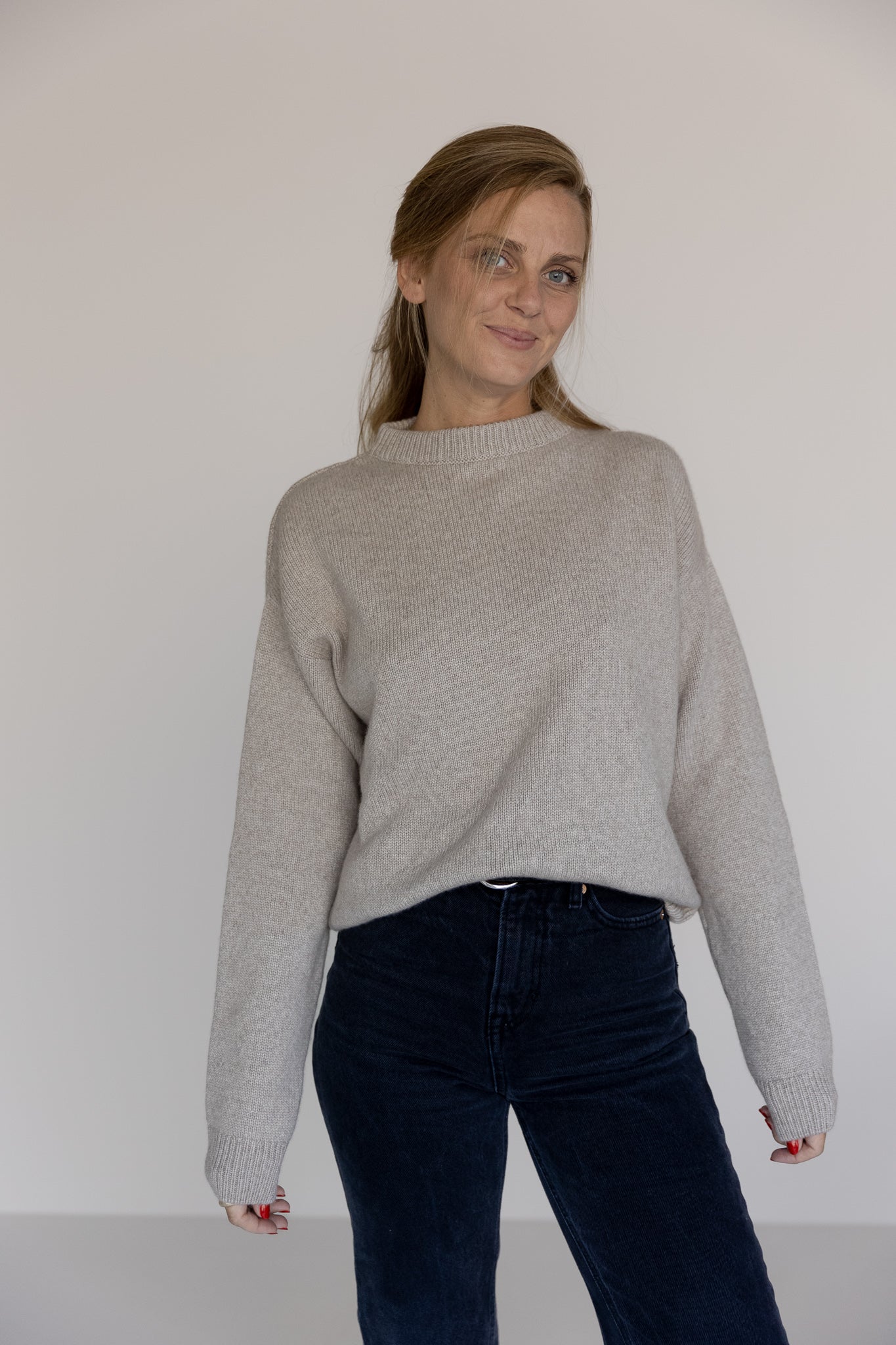 CREWNECK SWEATER CASHMERE/SILK BROWN