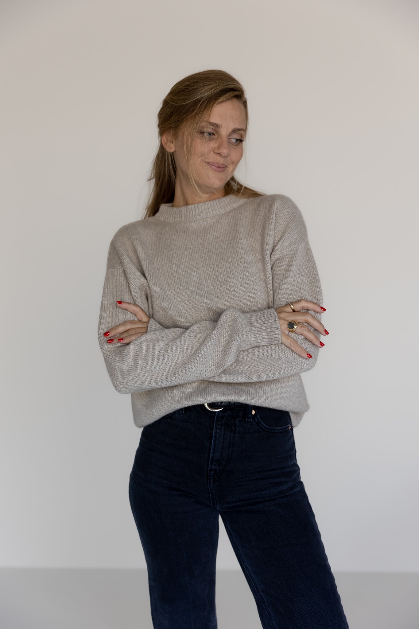 CREWNECK SWEATER CASHMERE/SILK BROWN