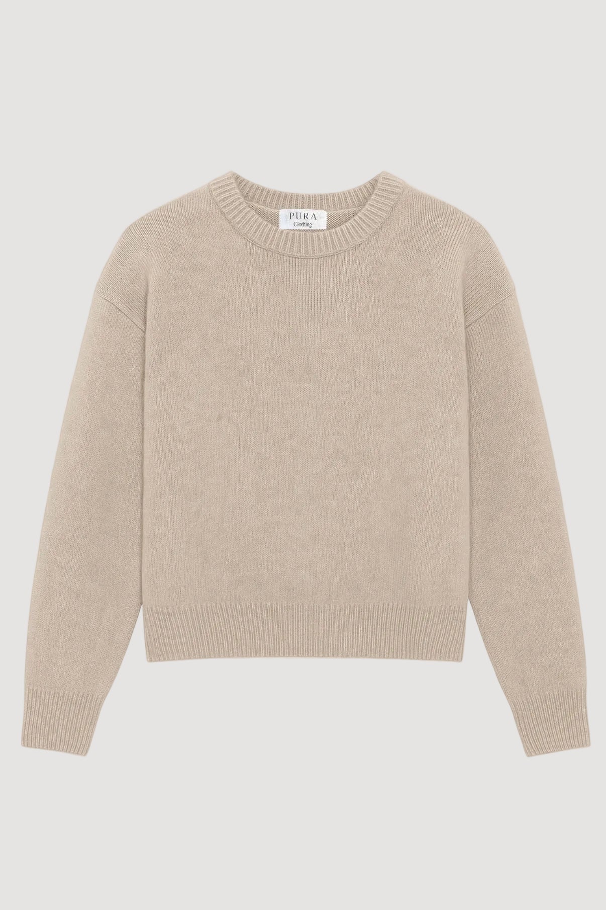 CREWNECK SWEATER CASHMERE/SILK GREIGE