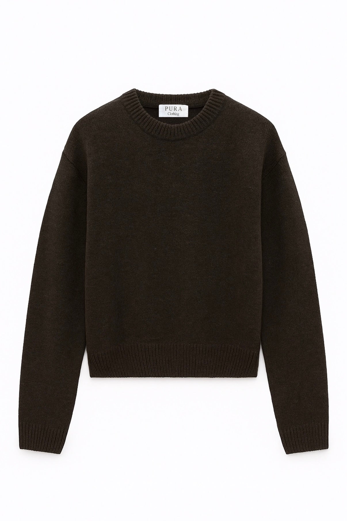 CREWNECK SWEATER CASHMERE/SILK BROWN