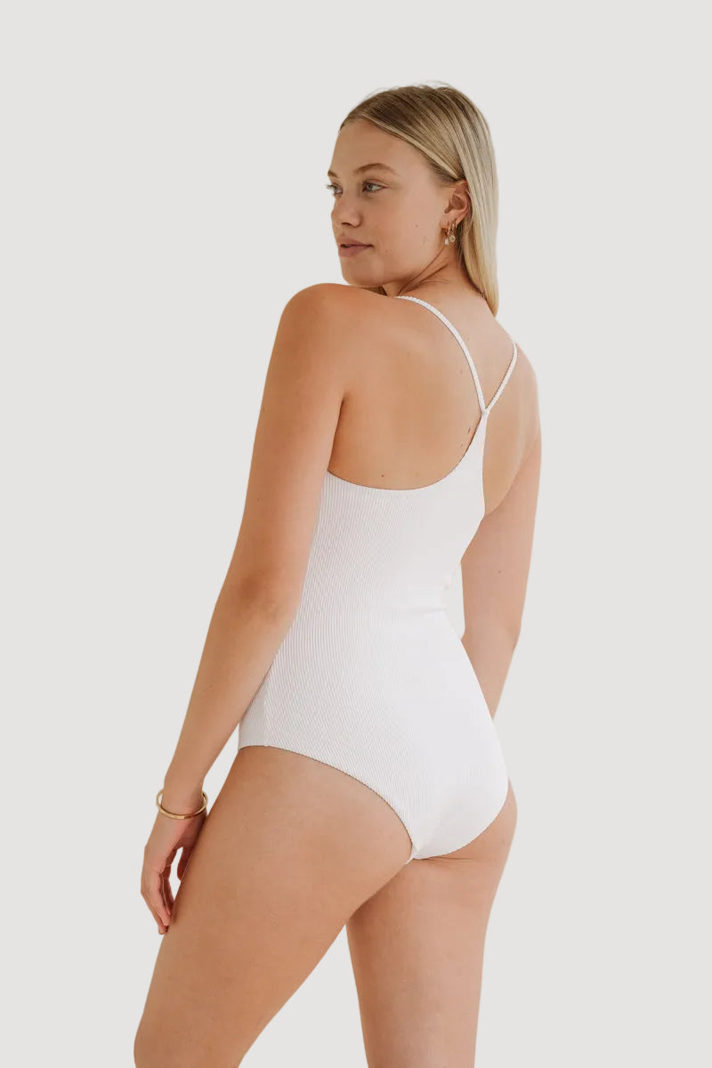BISOU ONEPIECE WHITE - RIB - Recycled fabric