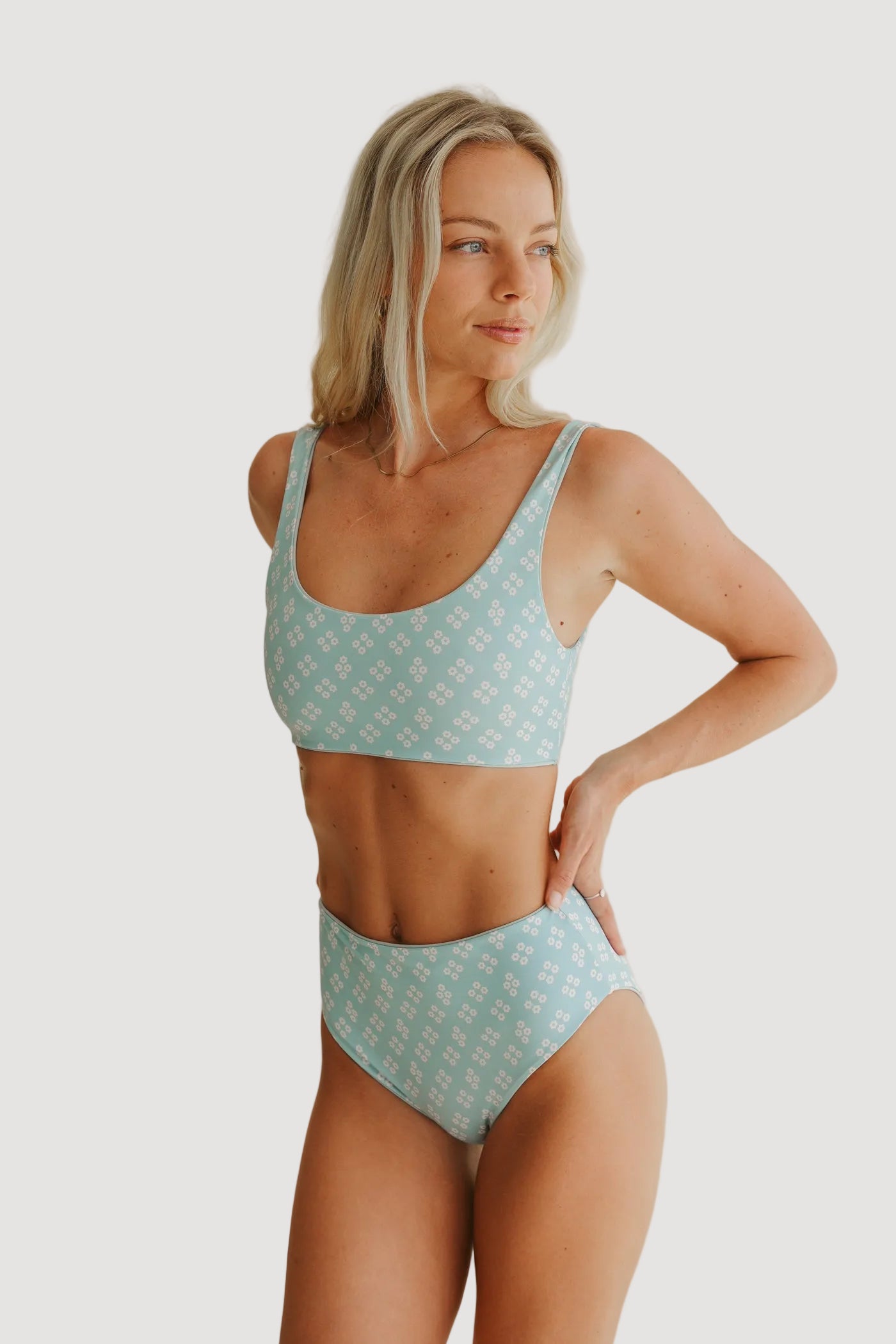 LIIA BIKINI TOP BLUE - DUAL STYLE - Recycled fabric