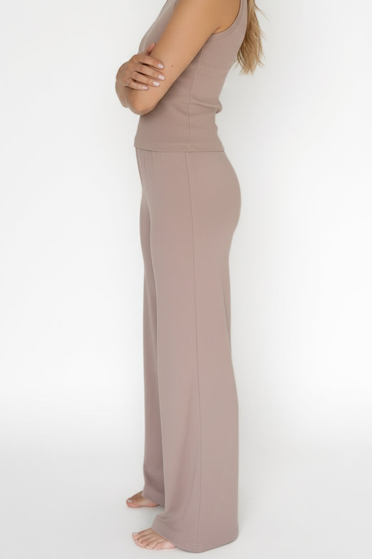 RIB PANTS MODAL MOCHA