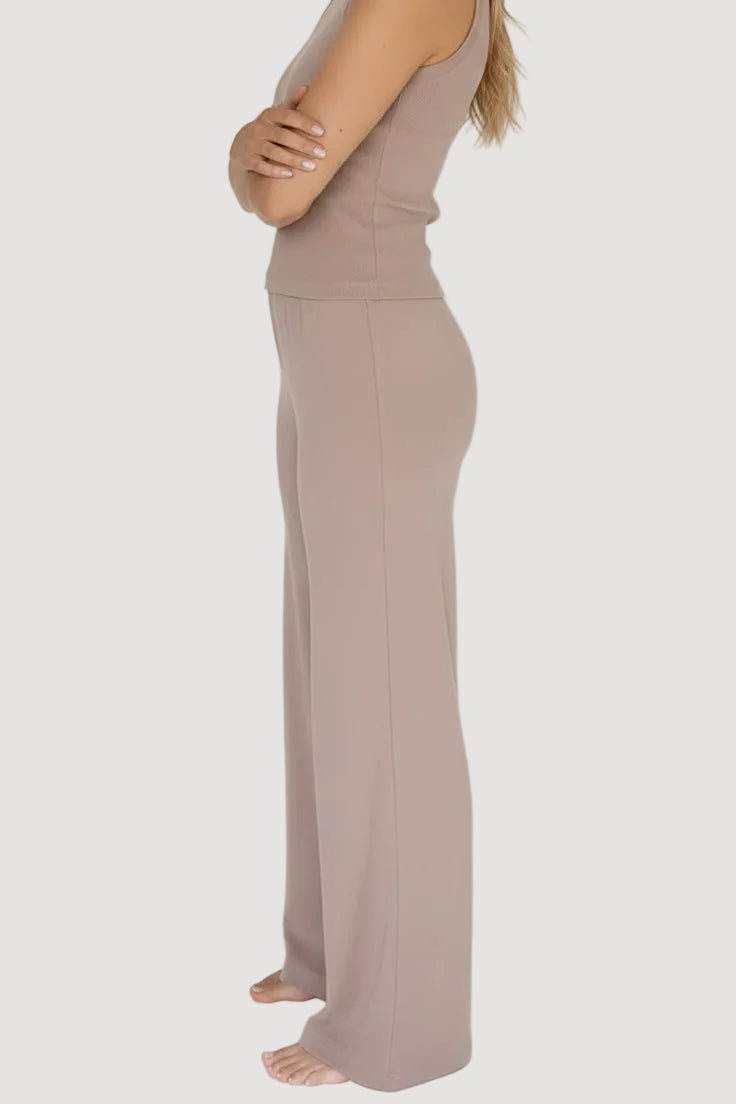 RIB PANTS MODAL MOCHA