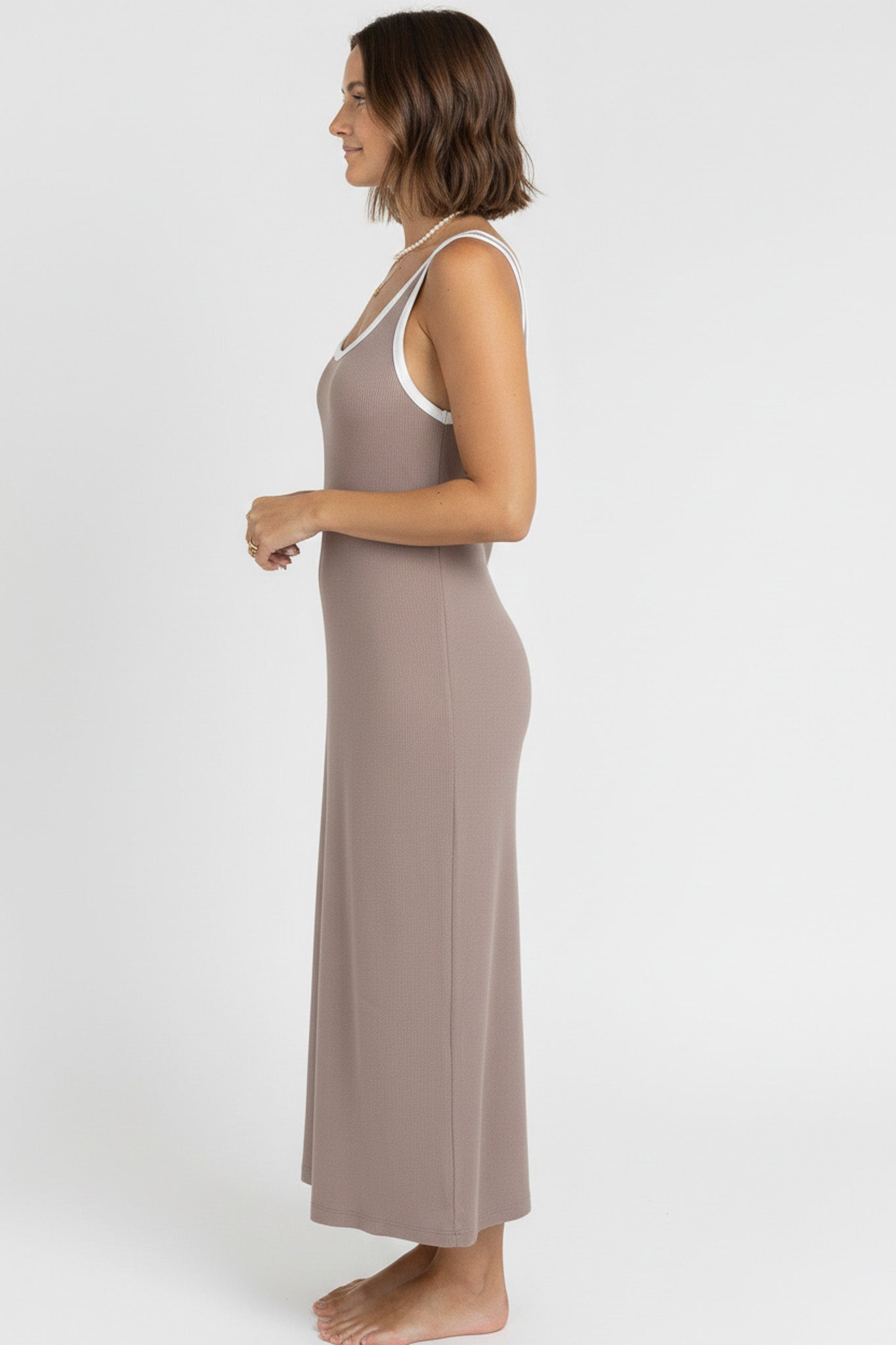 MIIA RIB DRESS MODAL MOCHA