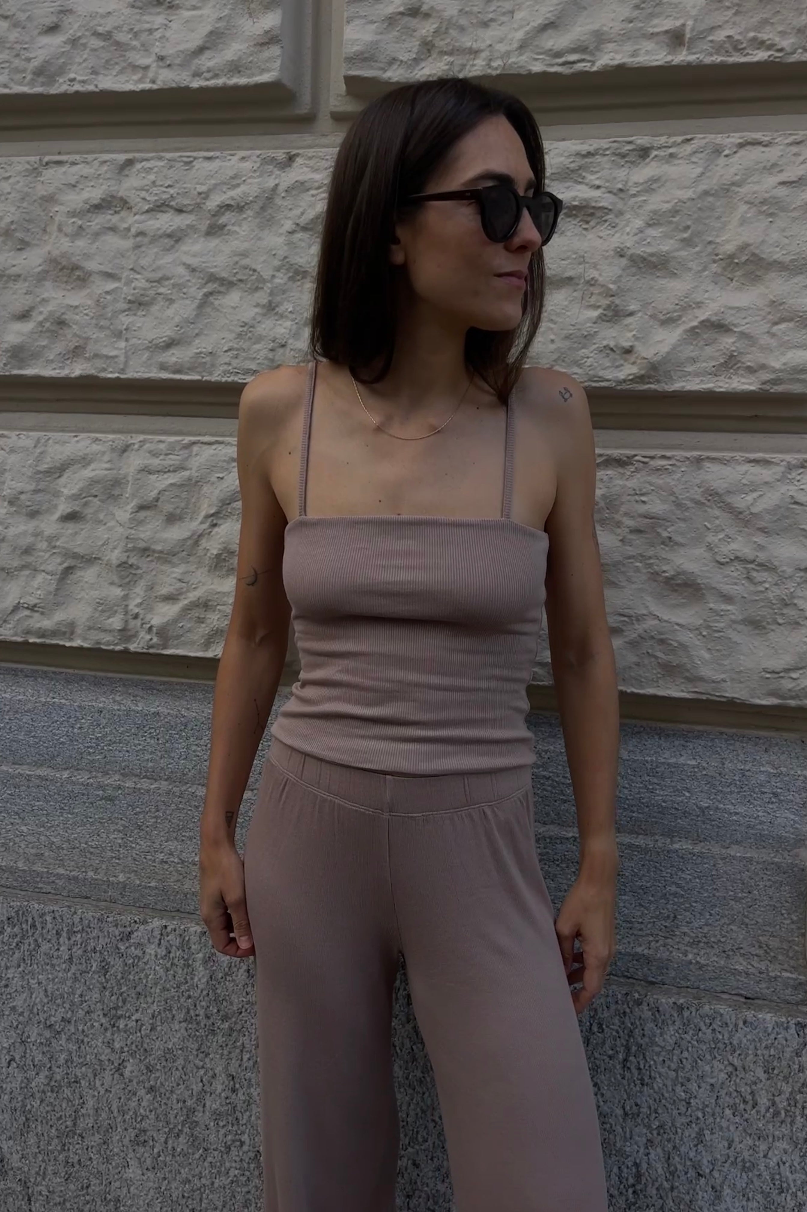 RIB PANTS MODAL MOCHA