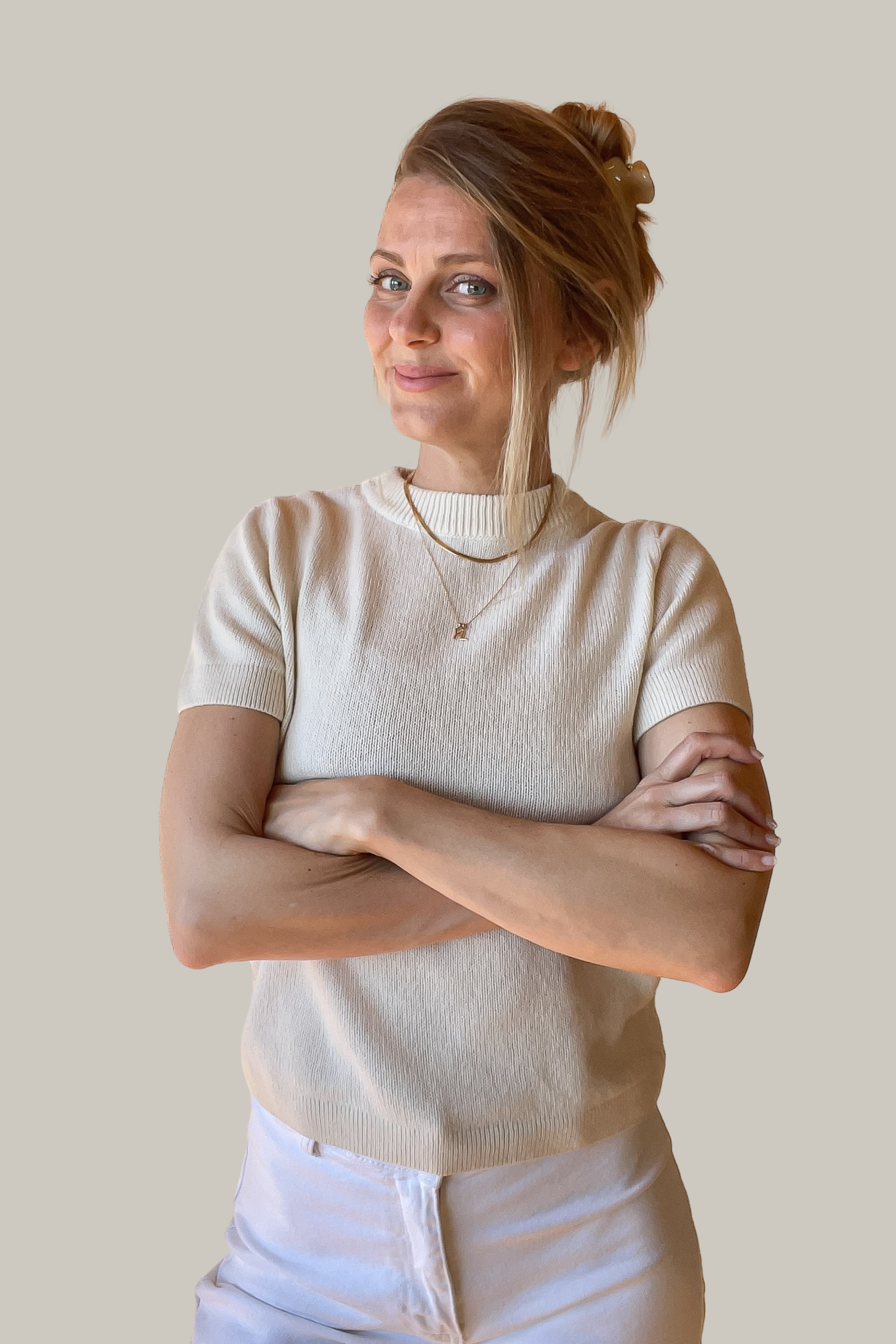 VERA T-SHIRT ECRU (CASHMERE / COTTON)