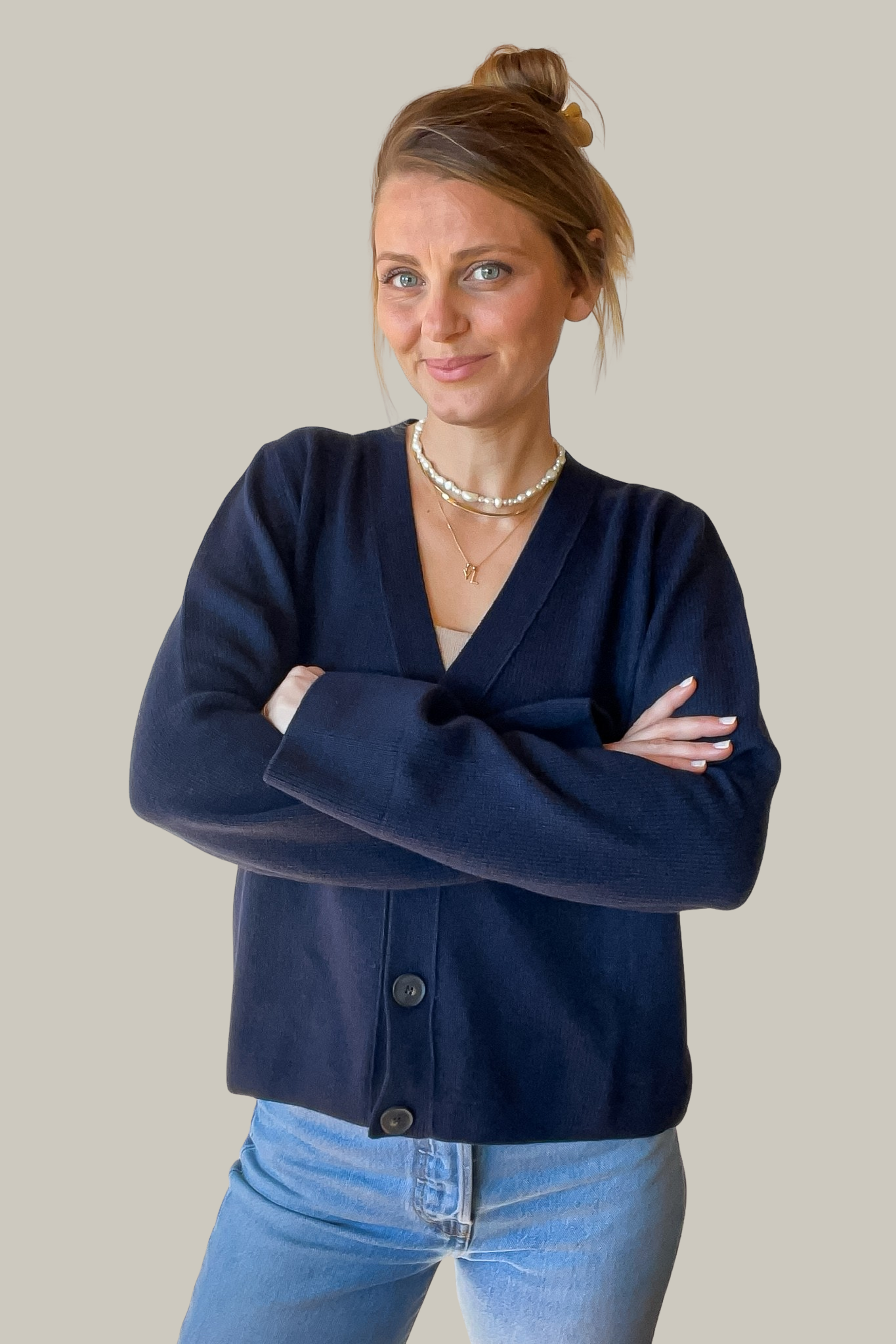 NANA CARDIGAN NAVY (COTTON / CASHEMRE)