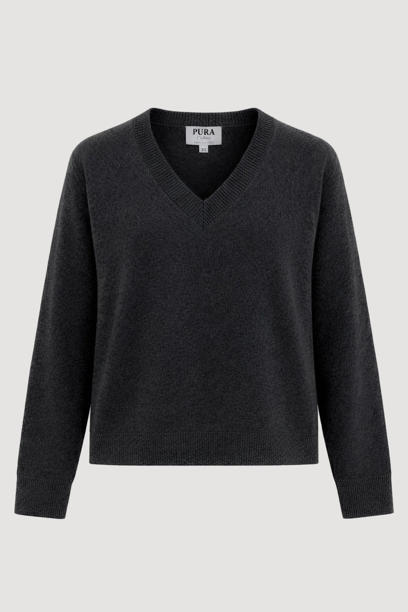 LE PULL LOLA EN CACHEMIRE ANTHRACITE À COL EN V