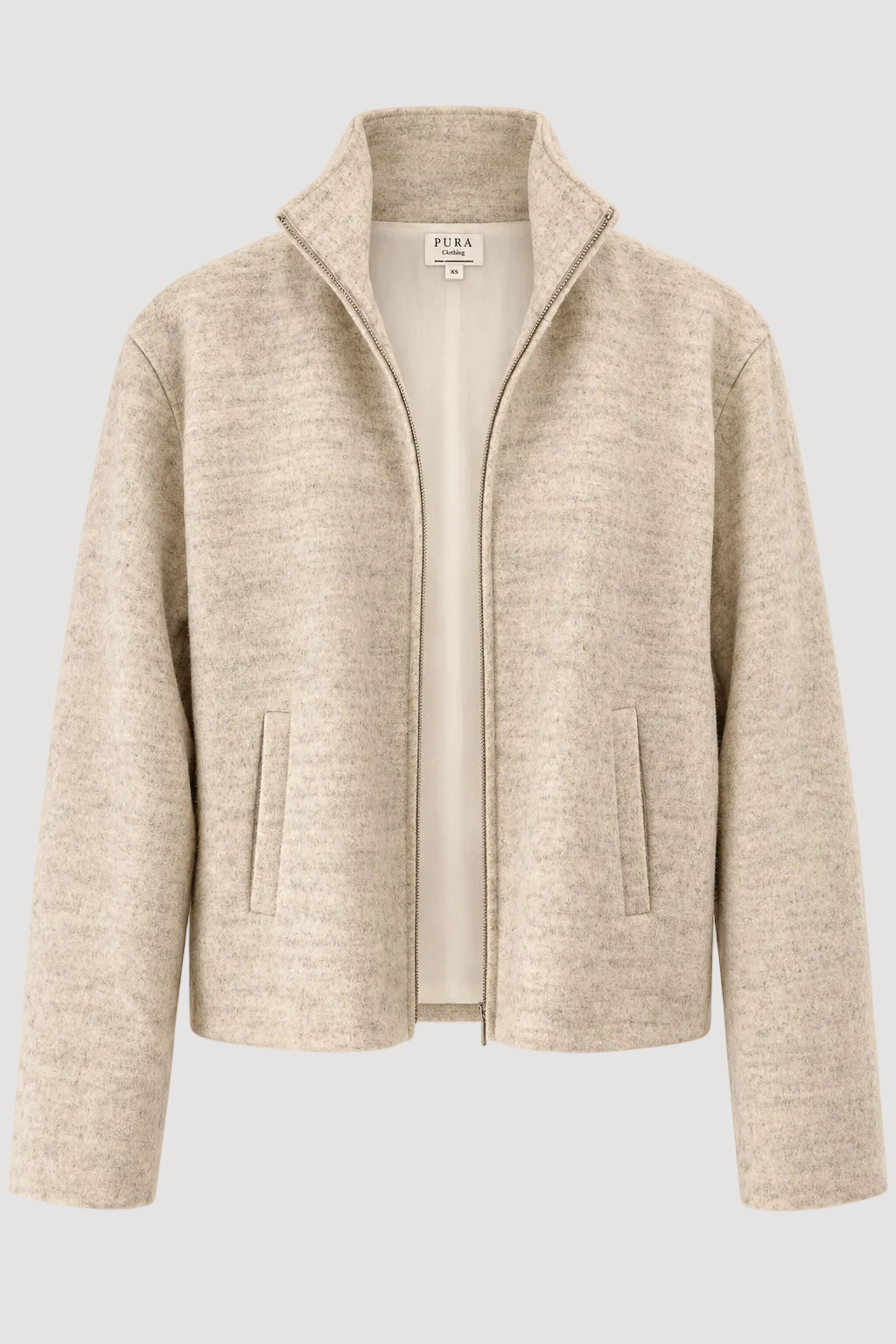 SIGNATURE JACKET 100% MERINO WOOL BEIGE MELANGE