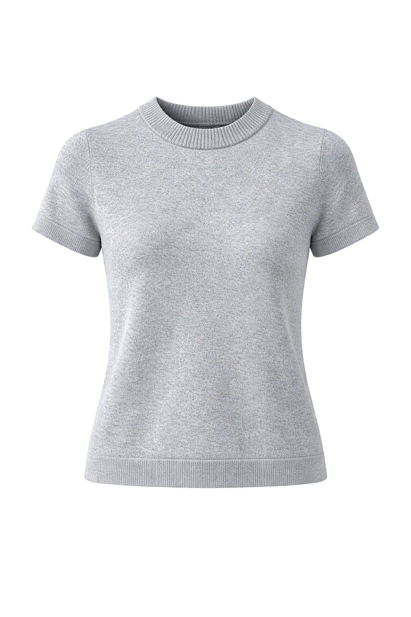 VERA T-SHIRT LIGHT GREY (CASHMERE / COTTON)