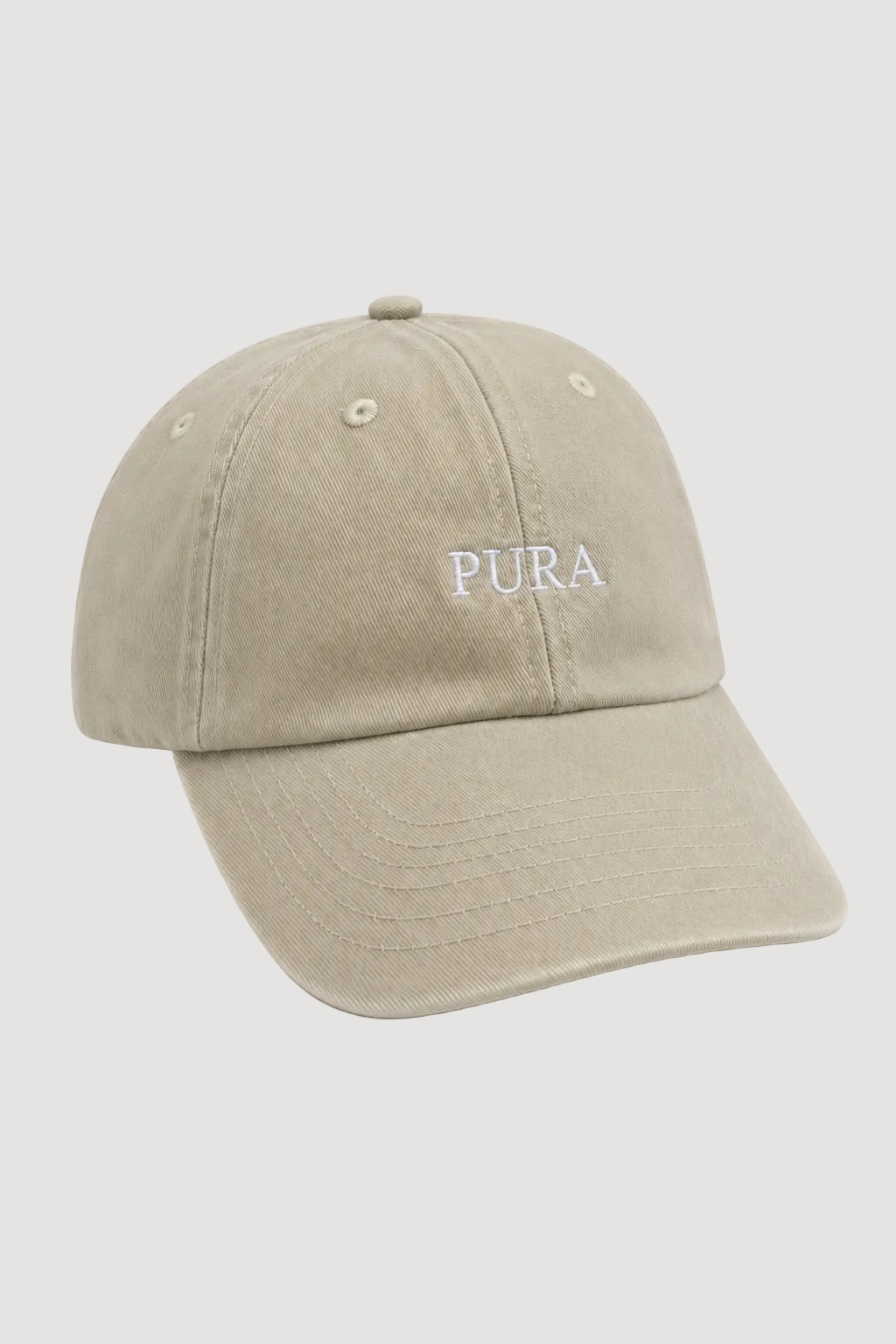 THE PURA COTTON CAP BEIGE WASHED