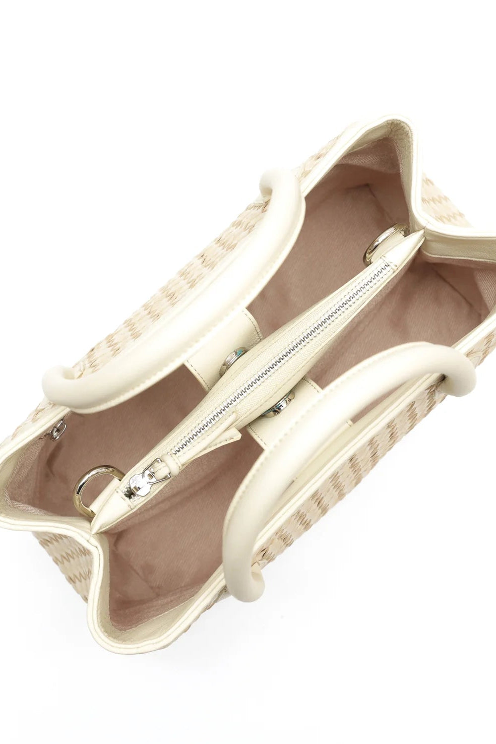 White lace-up shoe with a zipper on a white background