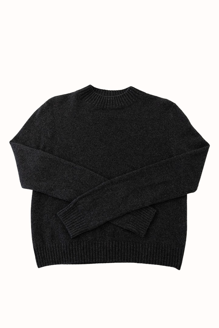 MOCK NECK SWEATER - DARK GREY