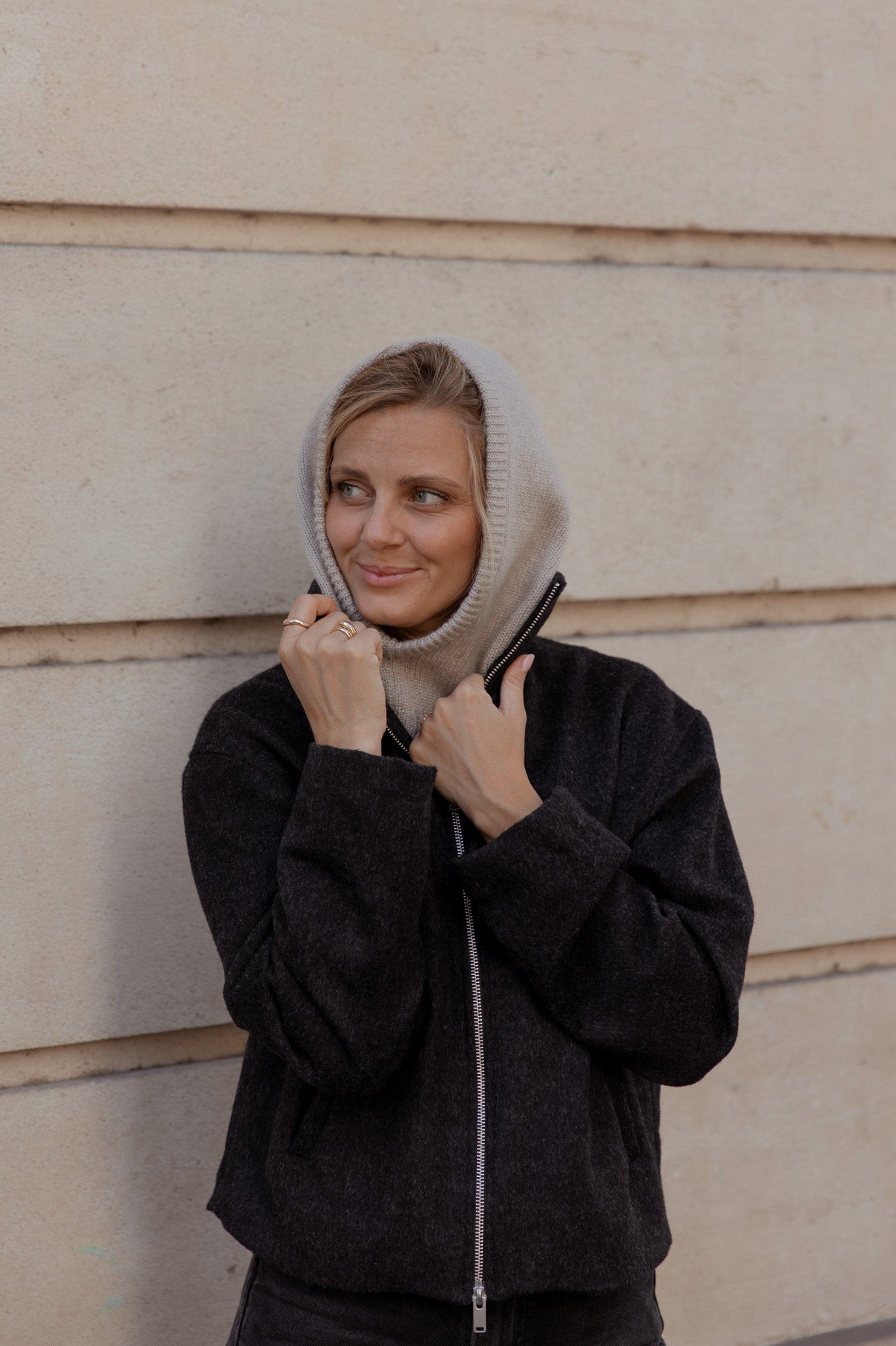 BALACLAVA CASHMERE/SILK GREIGE