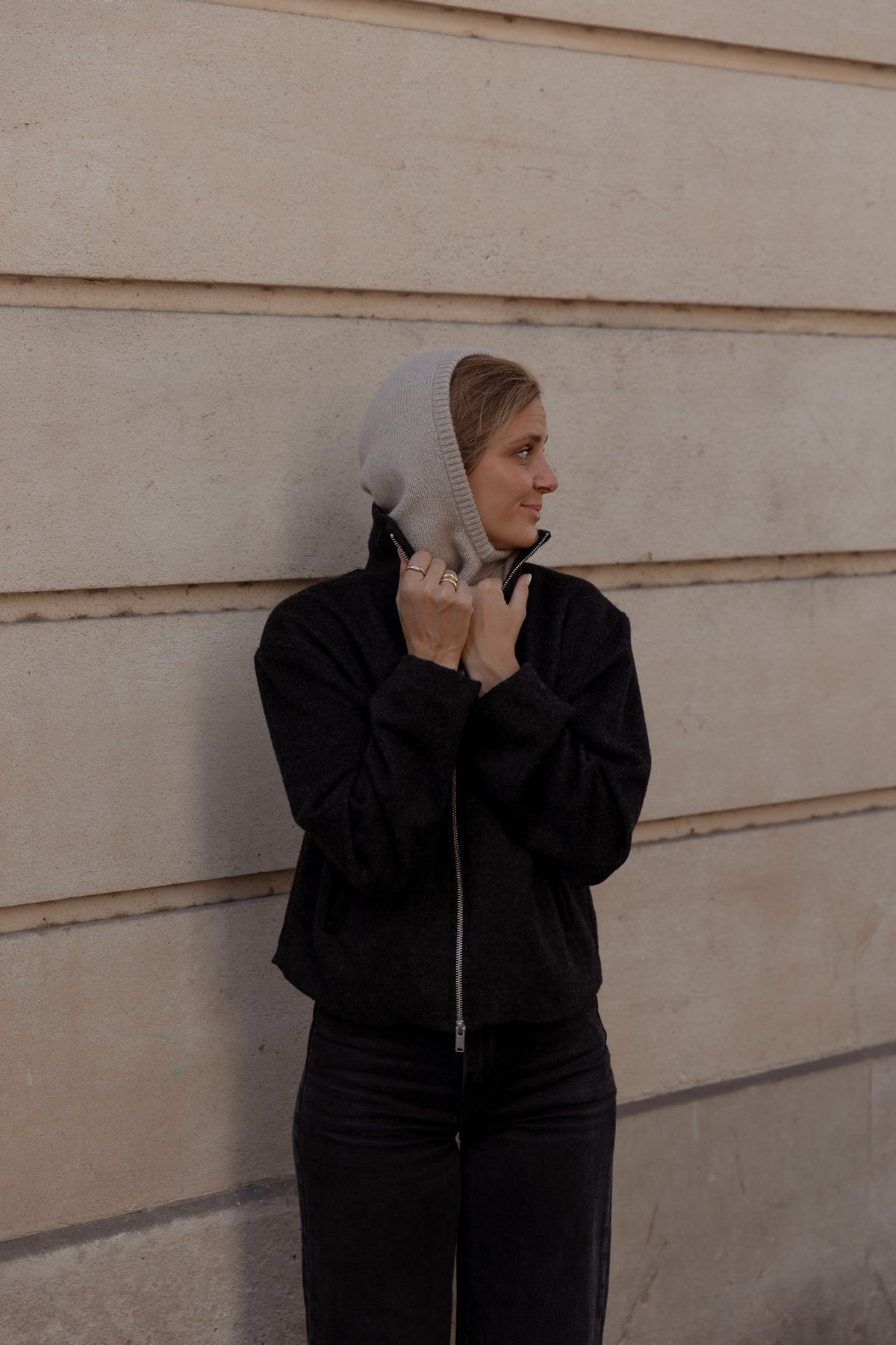 BALACLAVA CASHMERE/SILK GREIGE