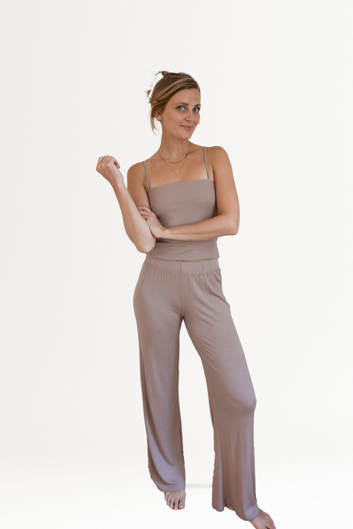RIB PANTS MODAL MOCHA