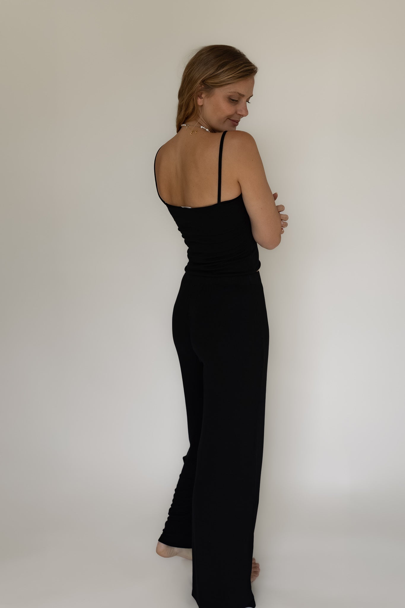 RIB PANTS MODAL BLACK