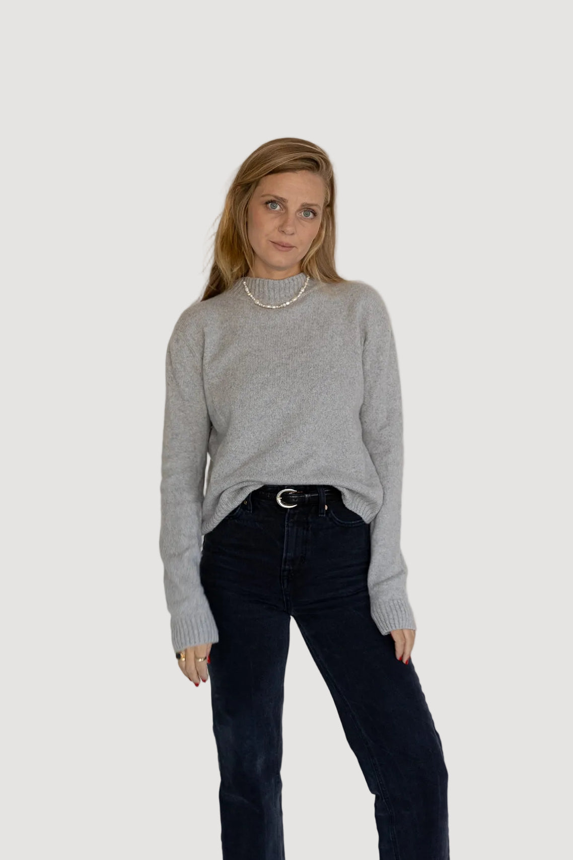 Rollkragenpullover – Hellgrau Kaschmir/wolle