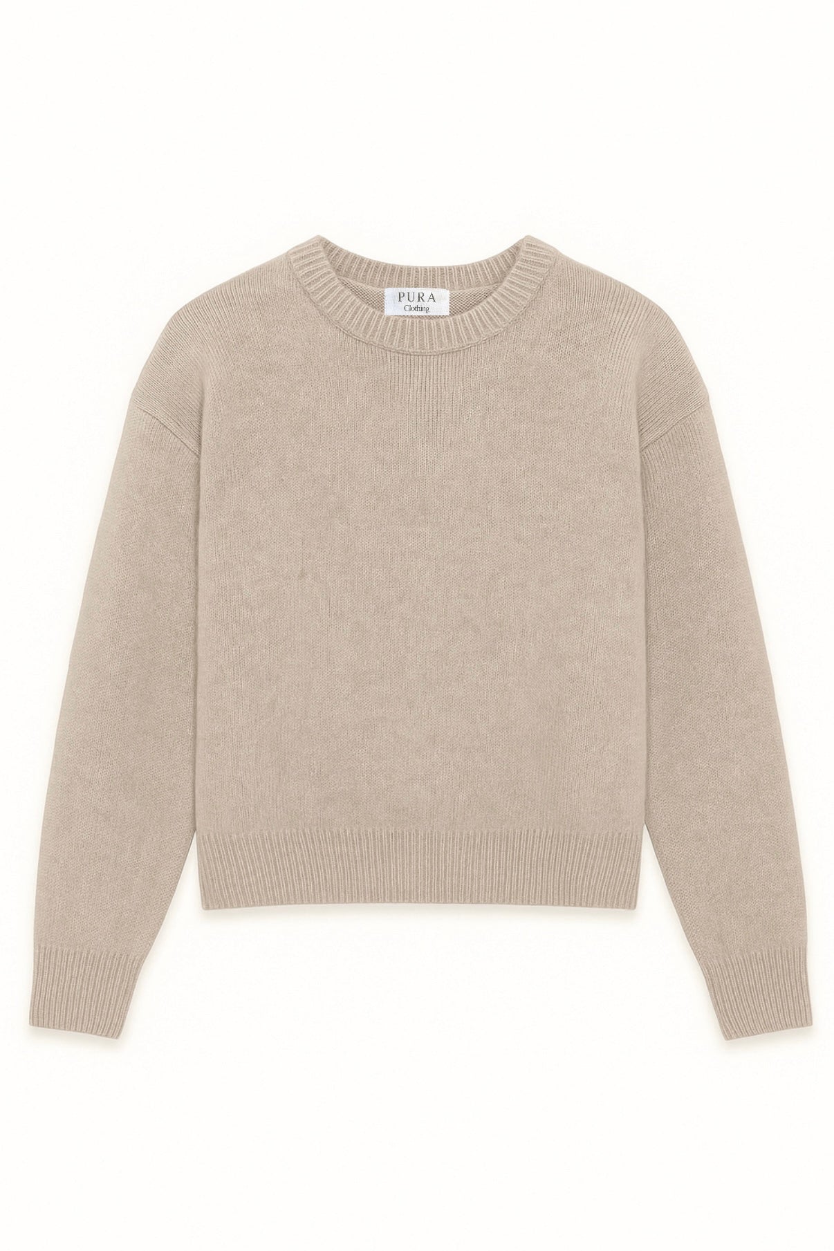 CREWNECK SWEATER CASHMERE/SILK GREIGE