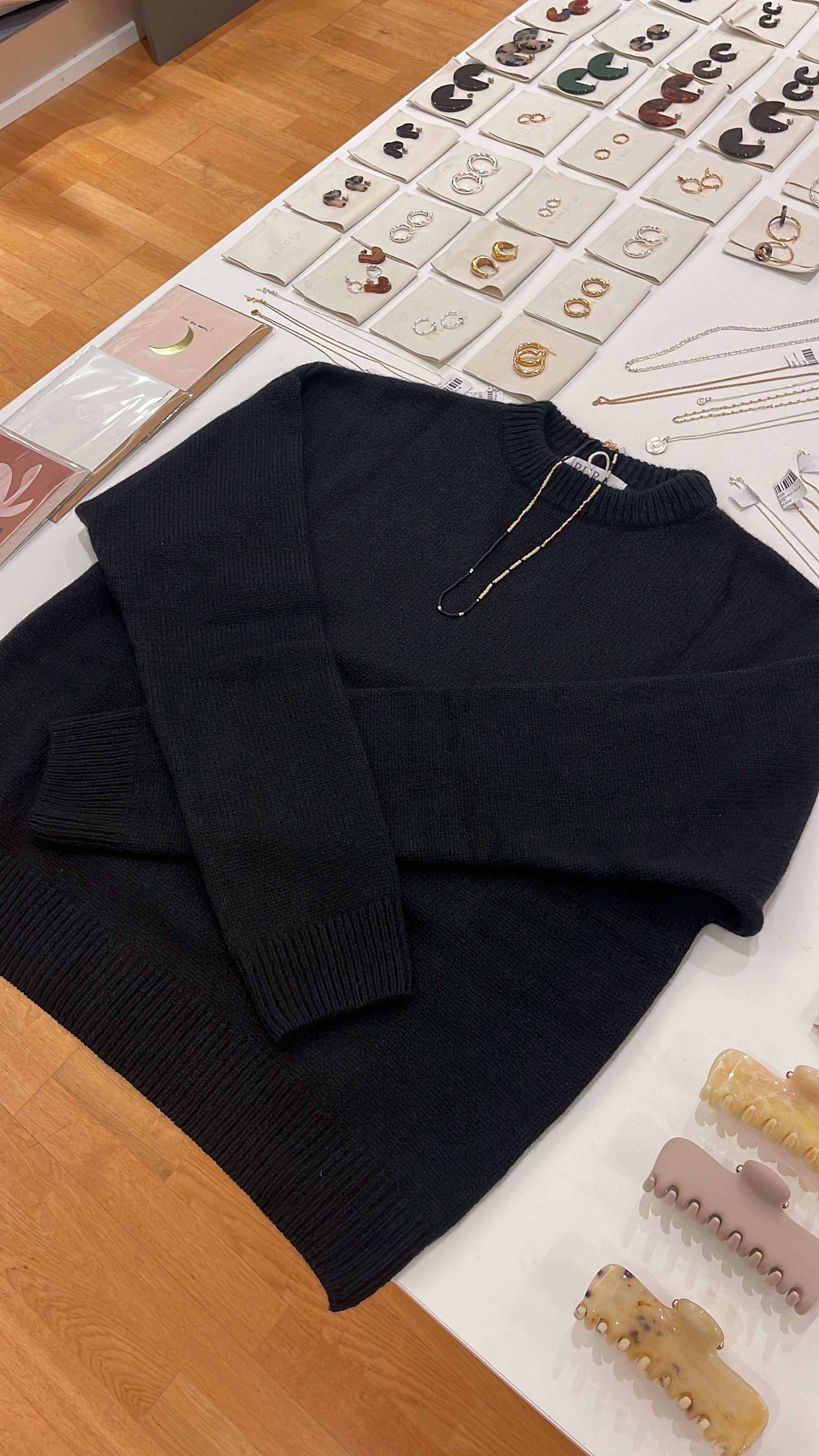 CREWNECK SWEATER CASHMERE/SILK BLACK