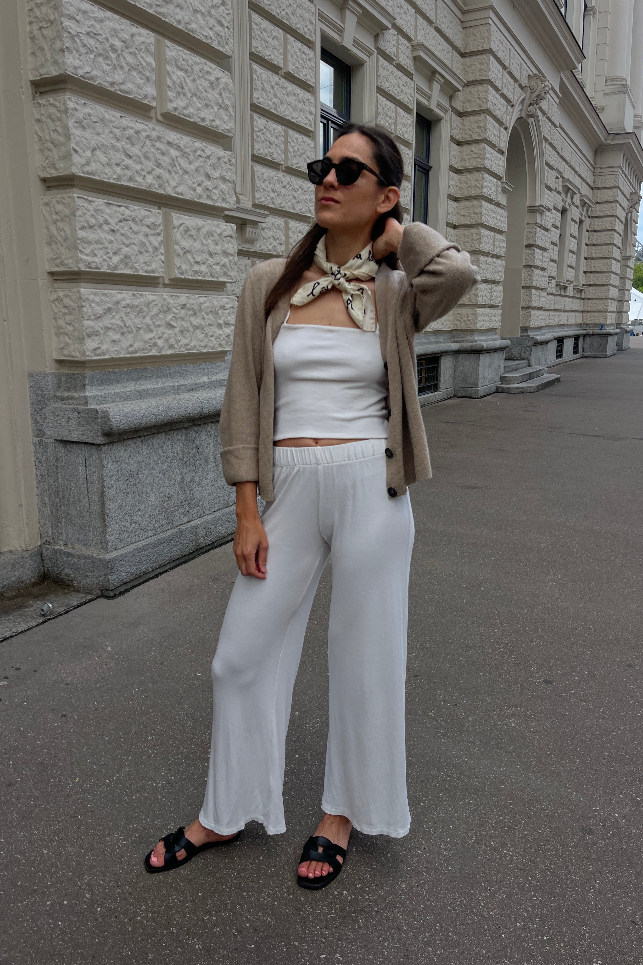 RIB PANTS MODAL WHITE