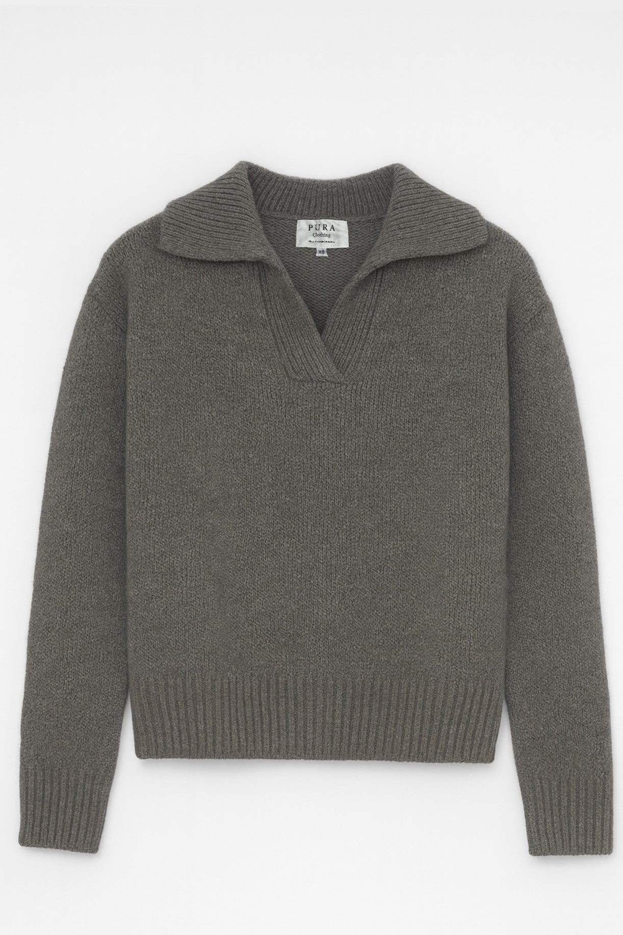 V-NECK SWEATER CASHMERE GREY