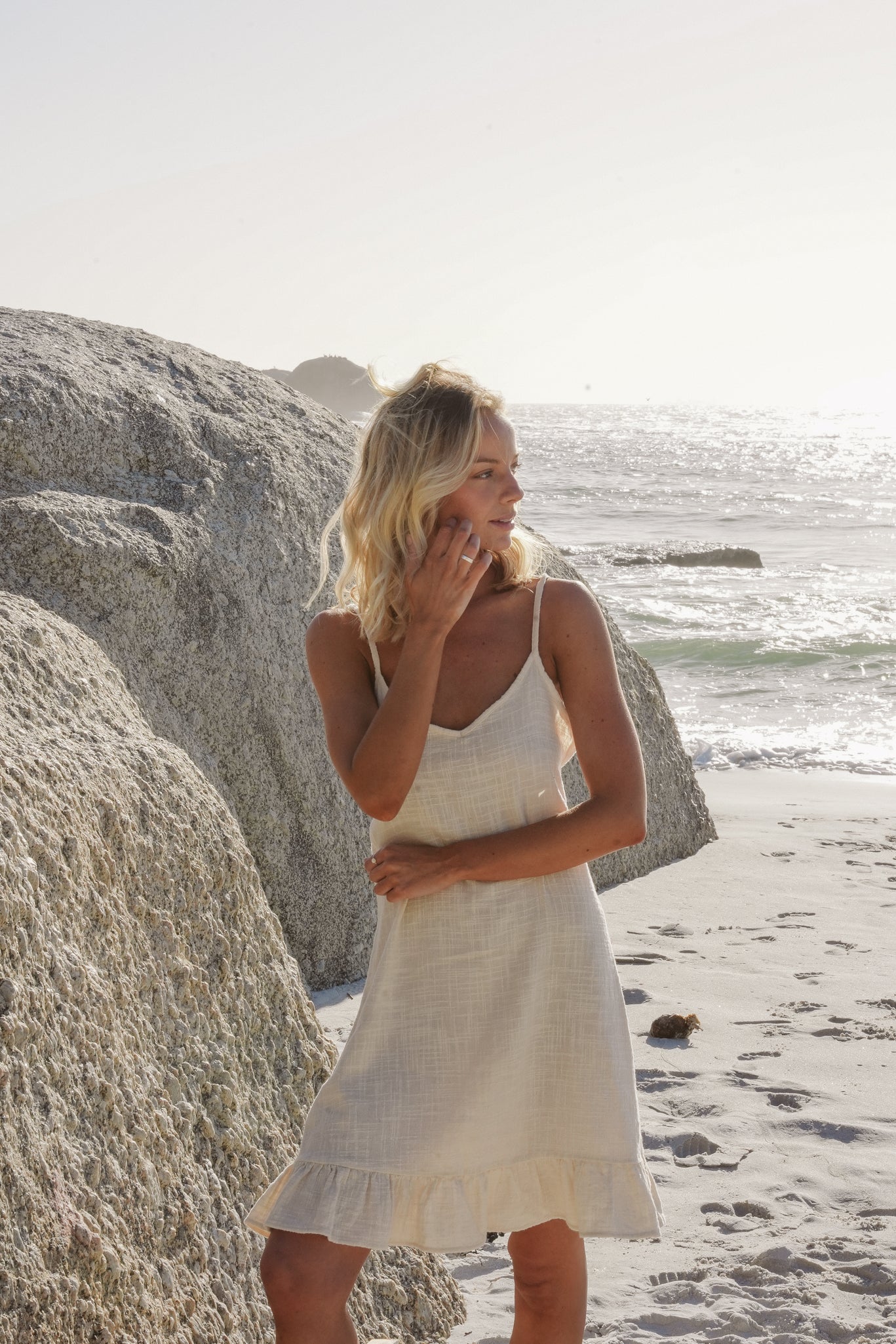 kurzes sommerkleid biobaumwolle weiss 