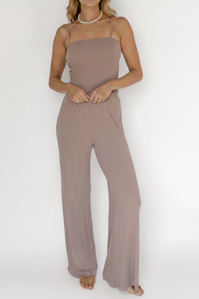 RIB PANTS MODAL MOCHA