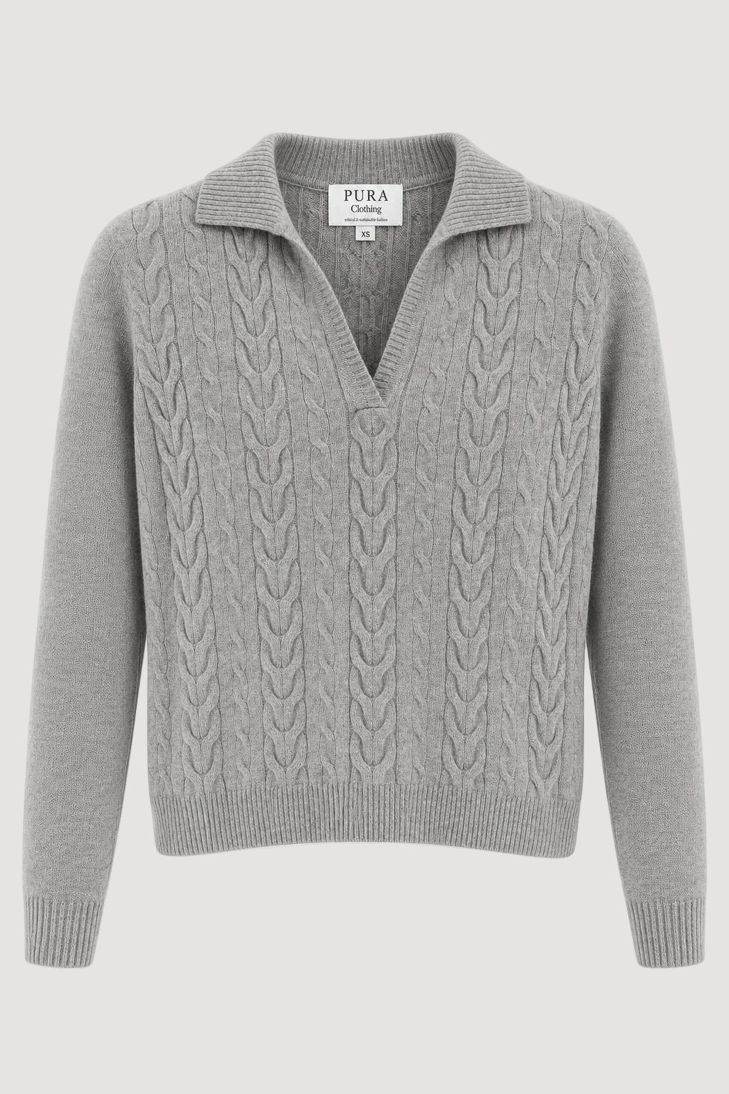 ULTRAFINE MERINO V-NECK GREY