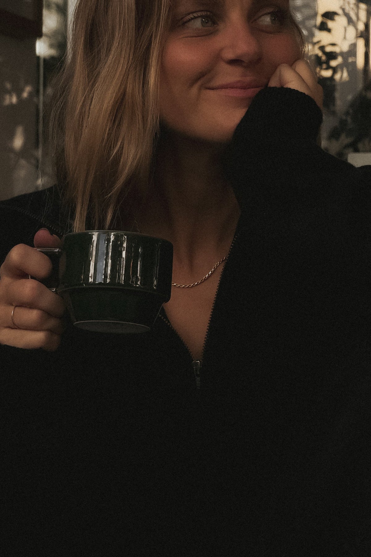HALF ZIP SWEATER CASHMERE/SILK