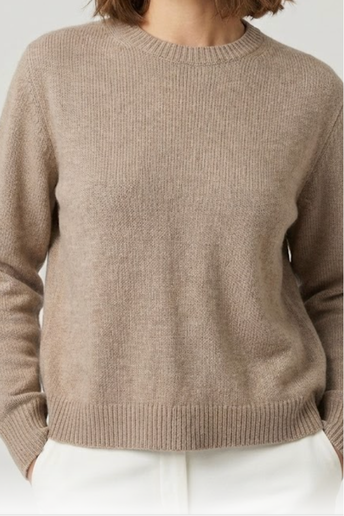 ATIN SWEATER TAUPE (CASHMERE/COTTON)