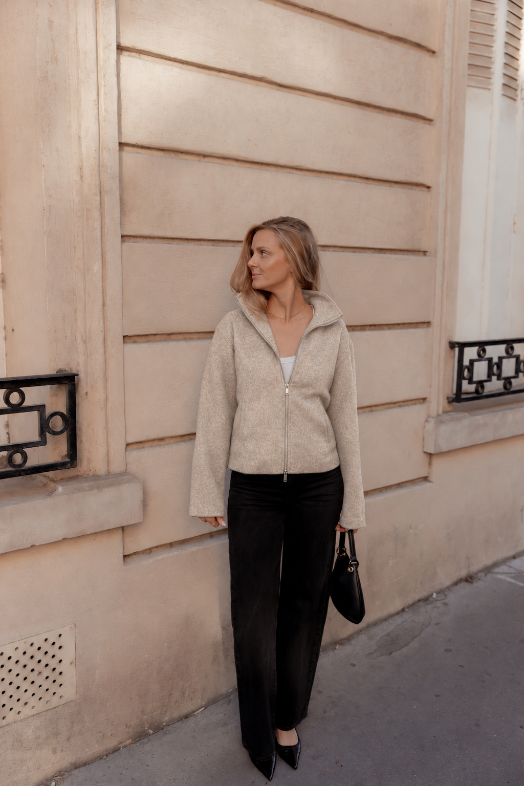 SIGNATURE JACKET 100% MERINO WOOL BEIGE MELANGE