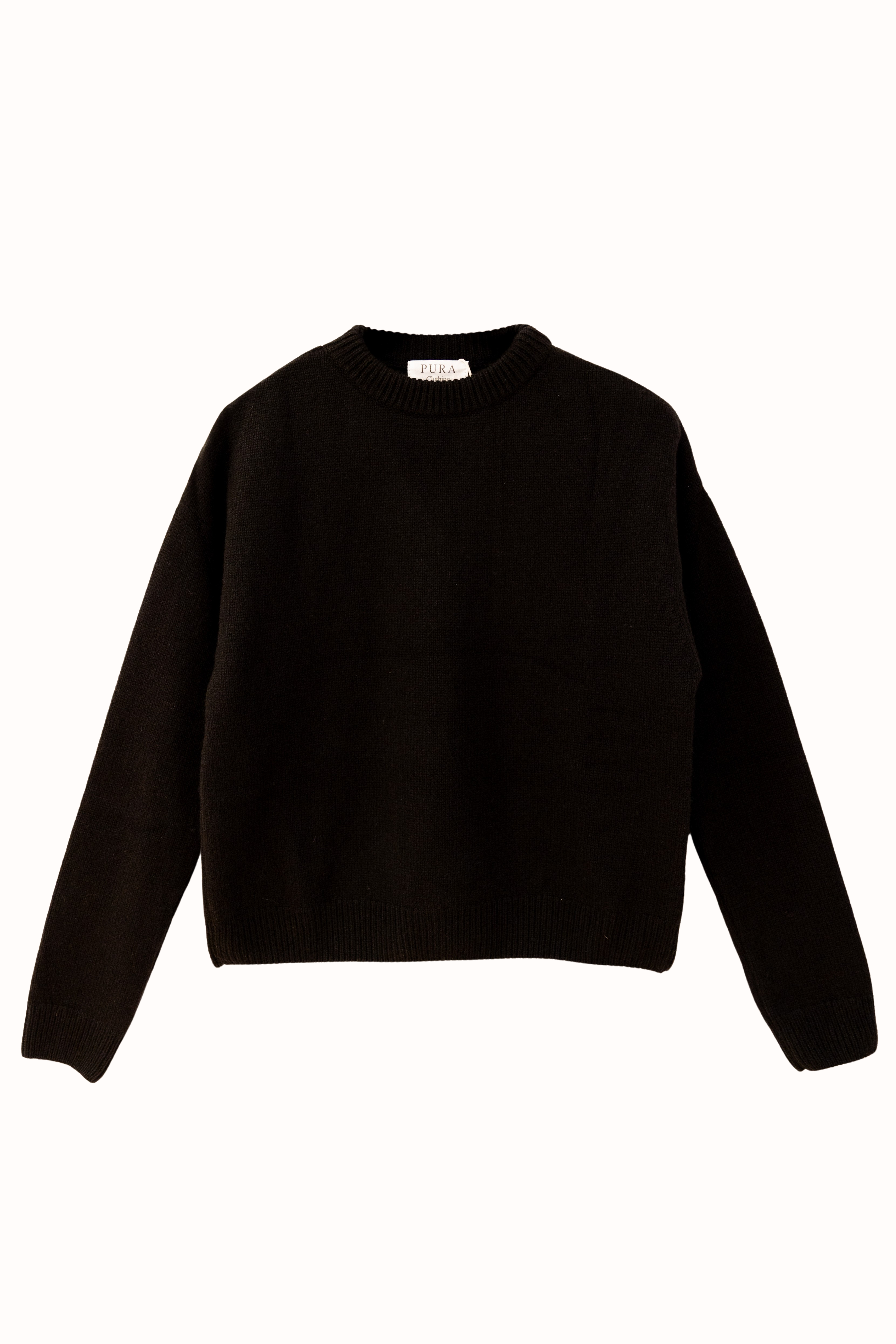 CREWNECK SWEATER CASHMERE/SILK BLACK