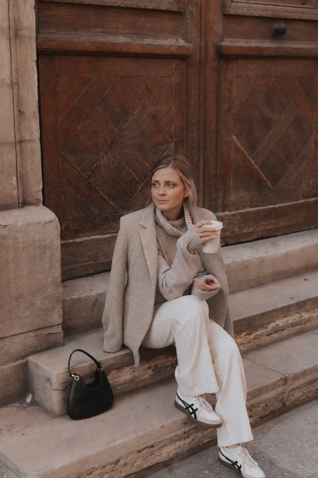 SIGNATURE BLAZER 100% MERINO WOOL beige melange