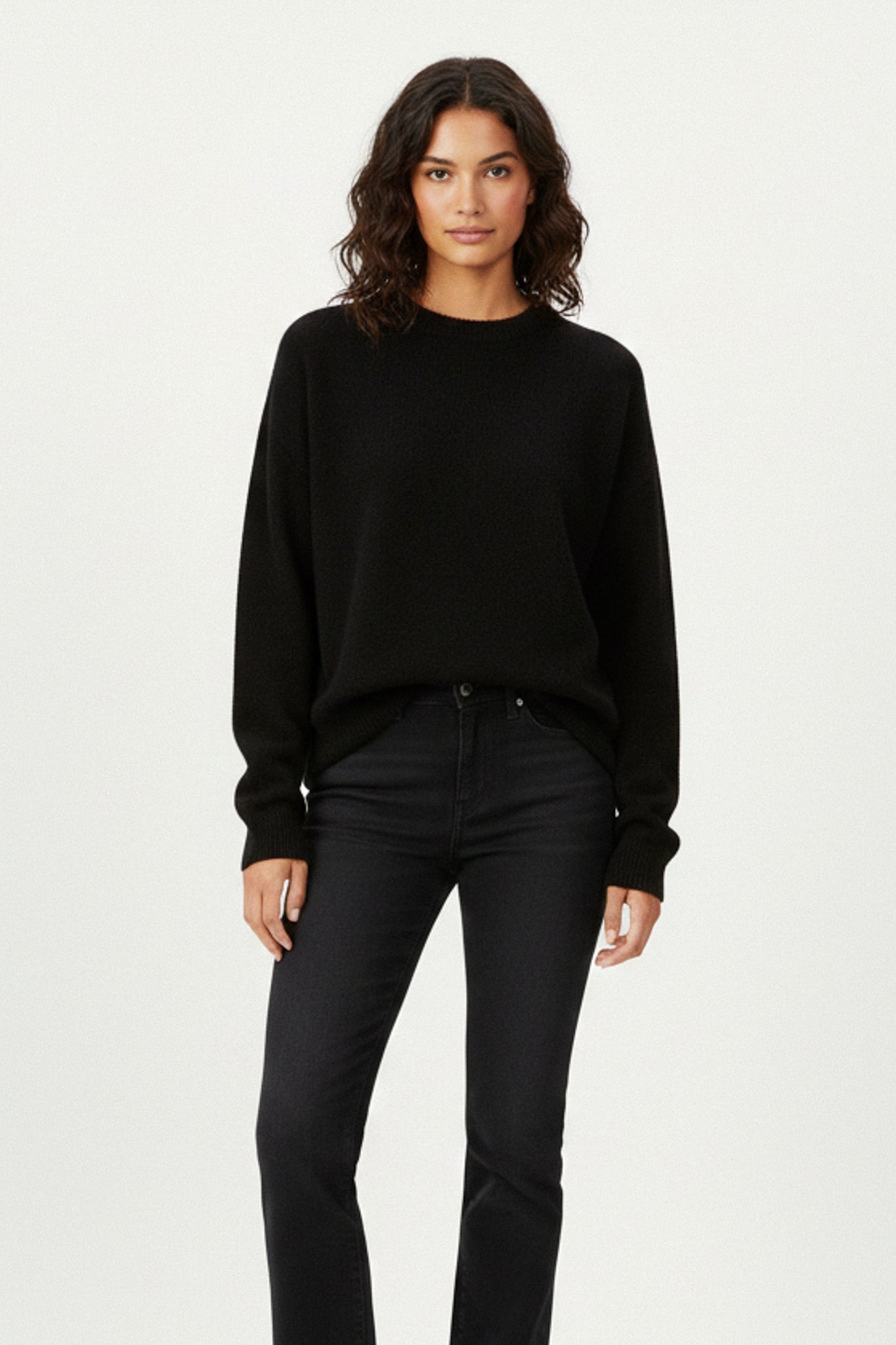 CREWNECK SWEATER CASHMERE/SILK BLACK