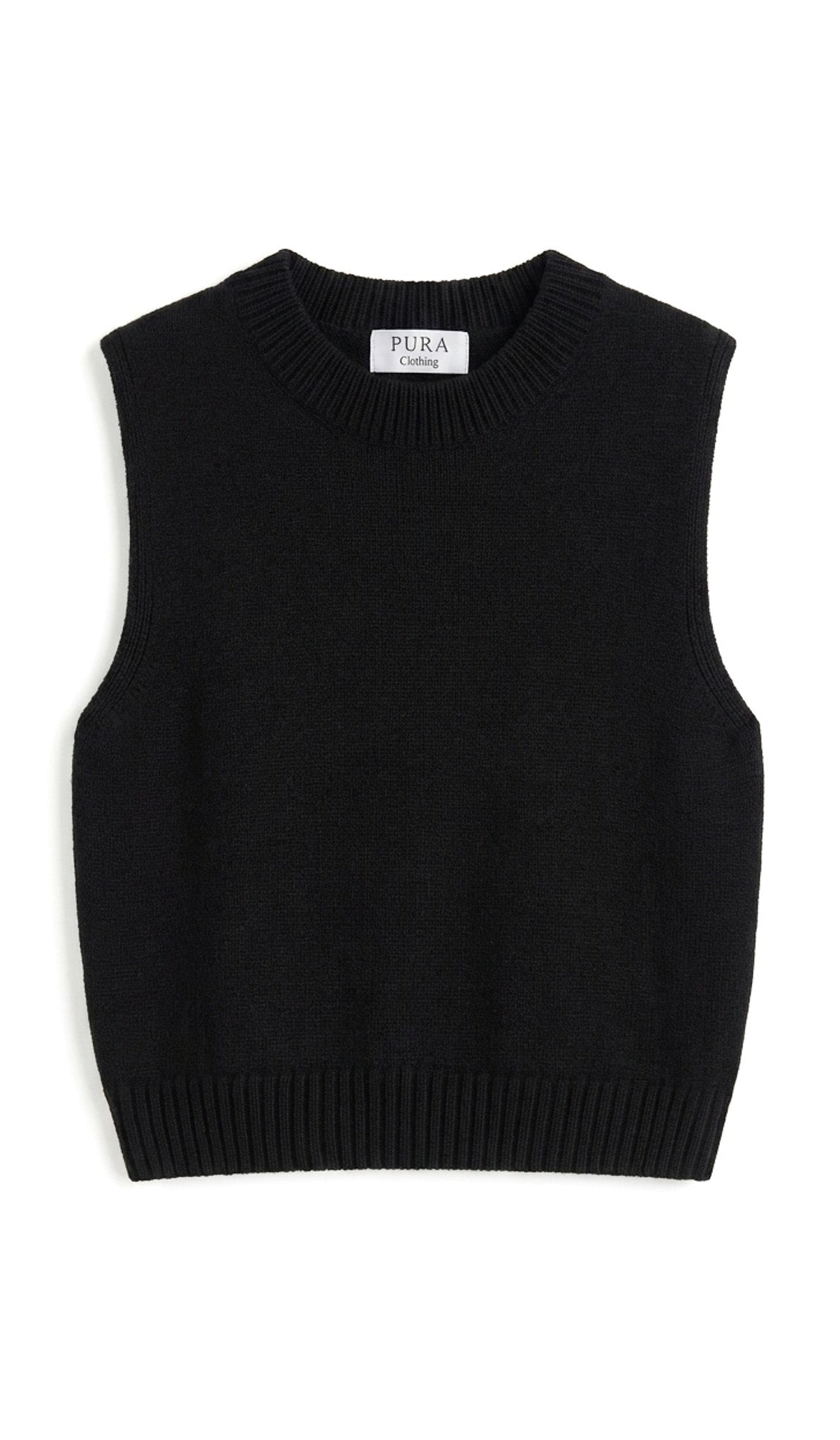 MOCK NECK TANK CASHMERE/SILK BLACK