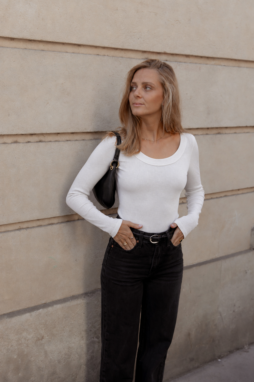 SCOOP NECK SWEATER COTTON ECRU