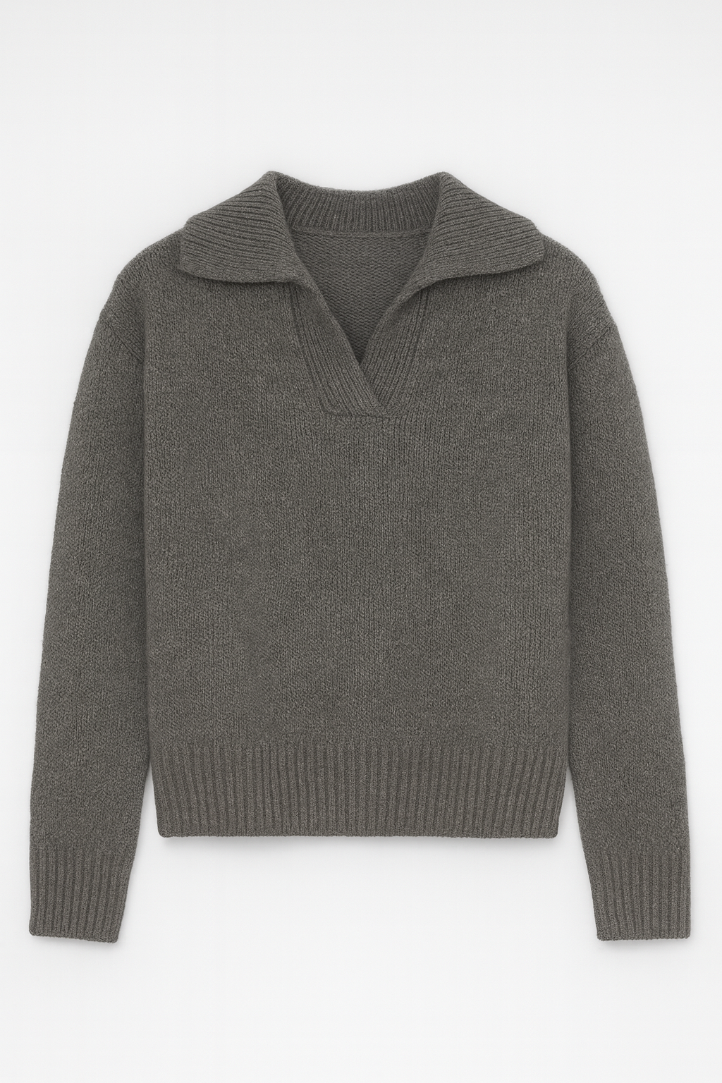 V-NECK SWEATER CASHMERE GREY