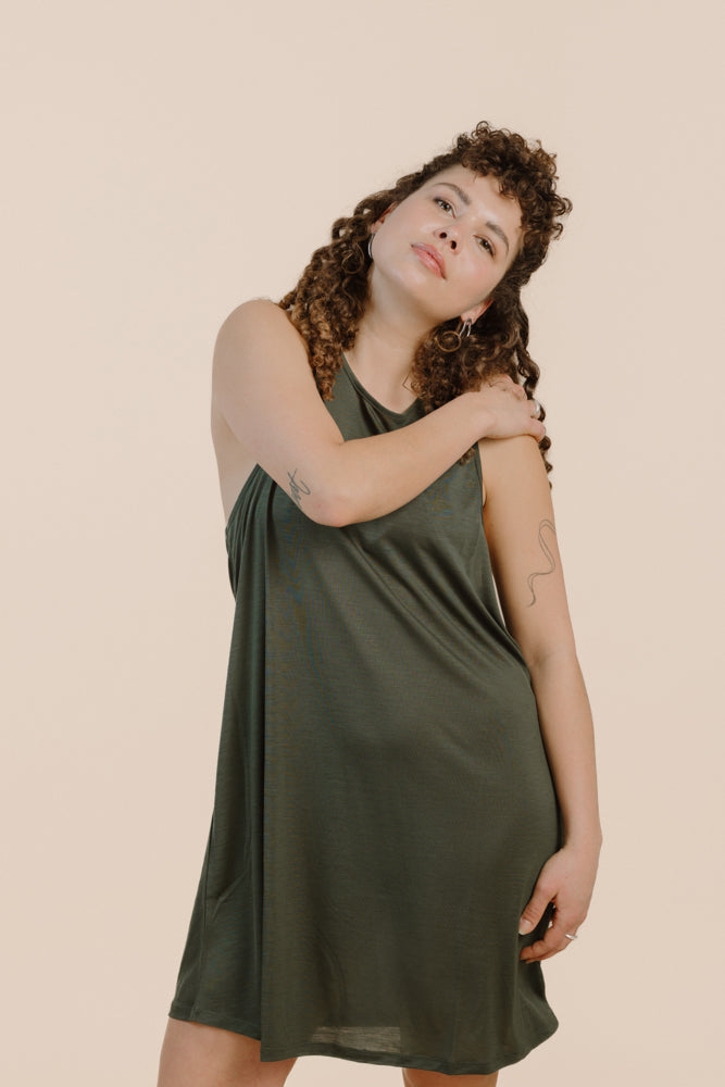 FLORA DRESS GREEN