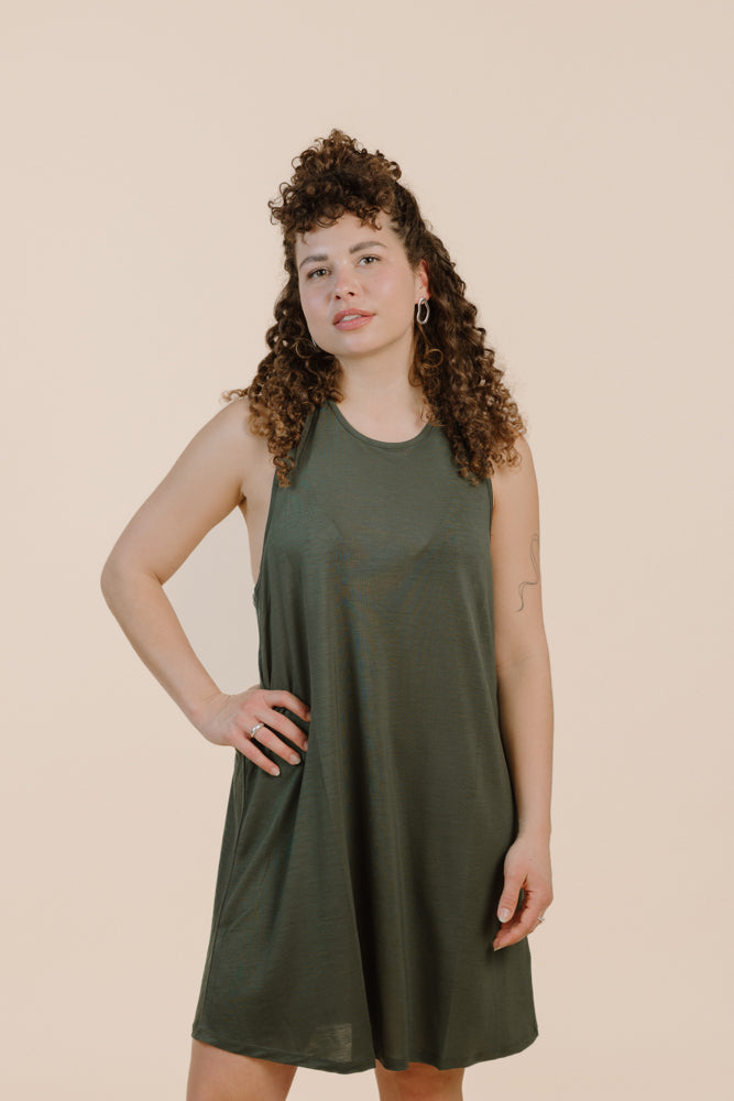 FLORA DRESS GREEN